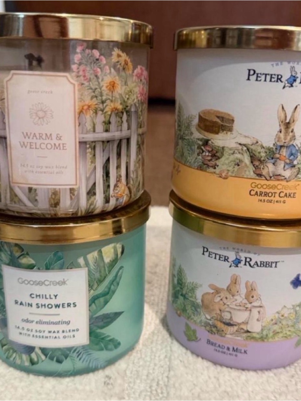Goose Creek Assorted Scented Jar Candles — Green, Pink, Yellow, Purple